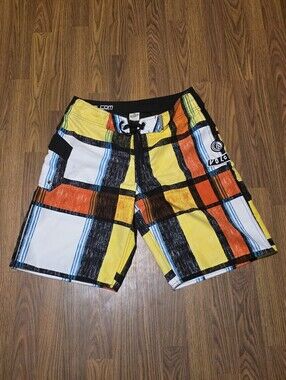 Vintage Volcom Hampton Mod Board Shorts Mens 32 Y2K Skate Surf Beach Trunks E49